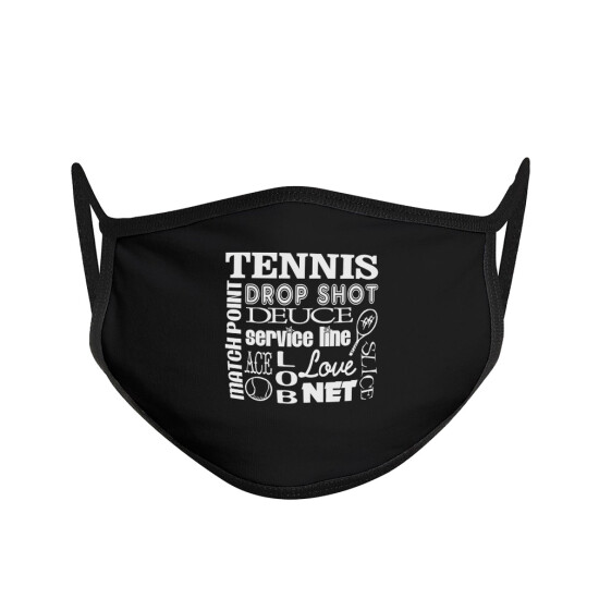 Washable Reusable Face Mask Tennis Drop Shot Deuce Line Lob Love Net Sports image {8}